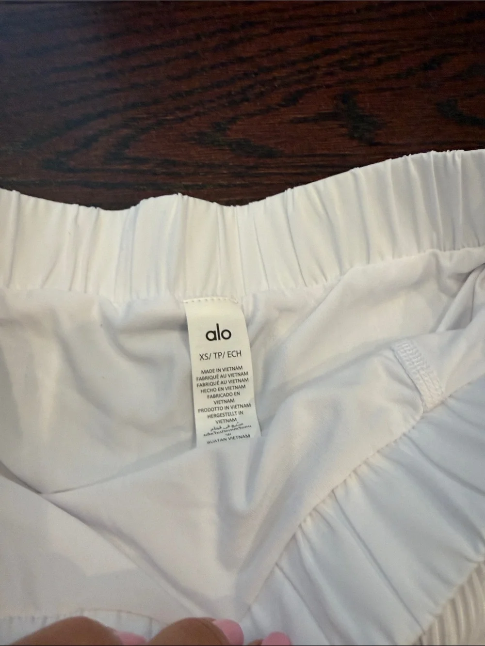 ALO Yoga White Pleated Circle Skirt